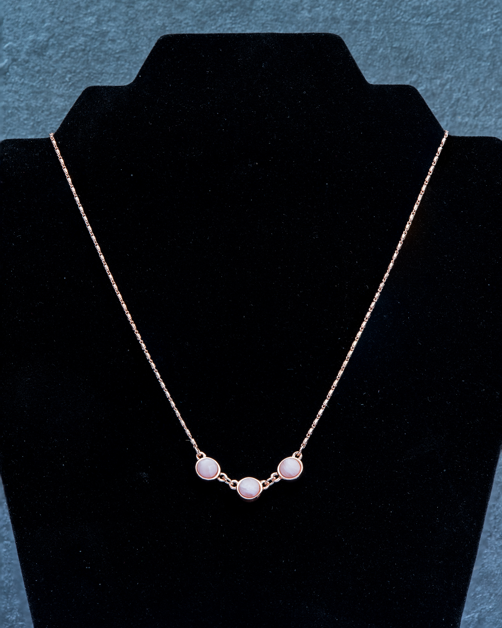 Rose Gold Pink Bead Necklace