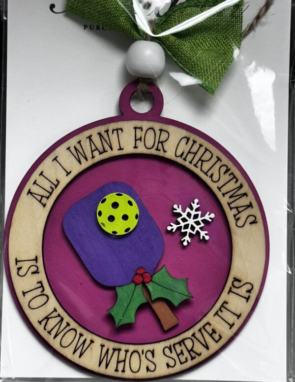 Pickleball Wishes Ornament - Customizable - Image 5