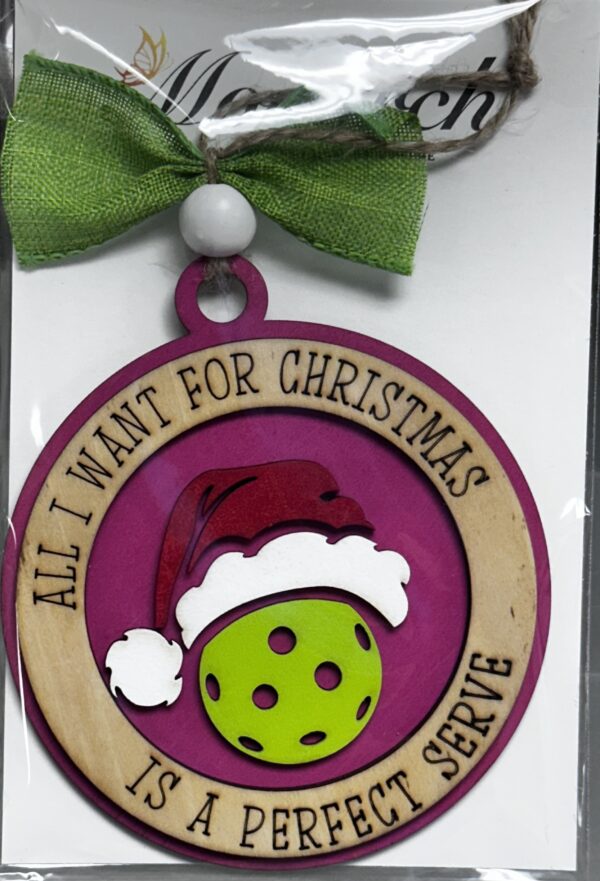 Pickleball Wishes Ornament - Customizable - Image 2