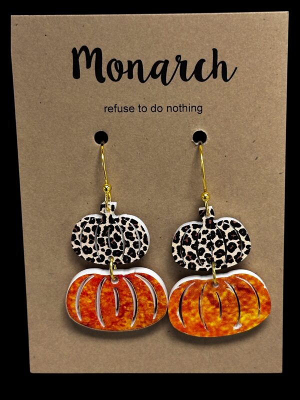 Acrylic Pumpkin Stack Earrings - Customizable - Image 6