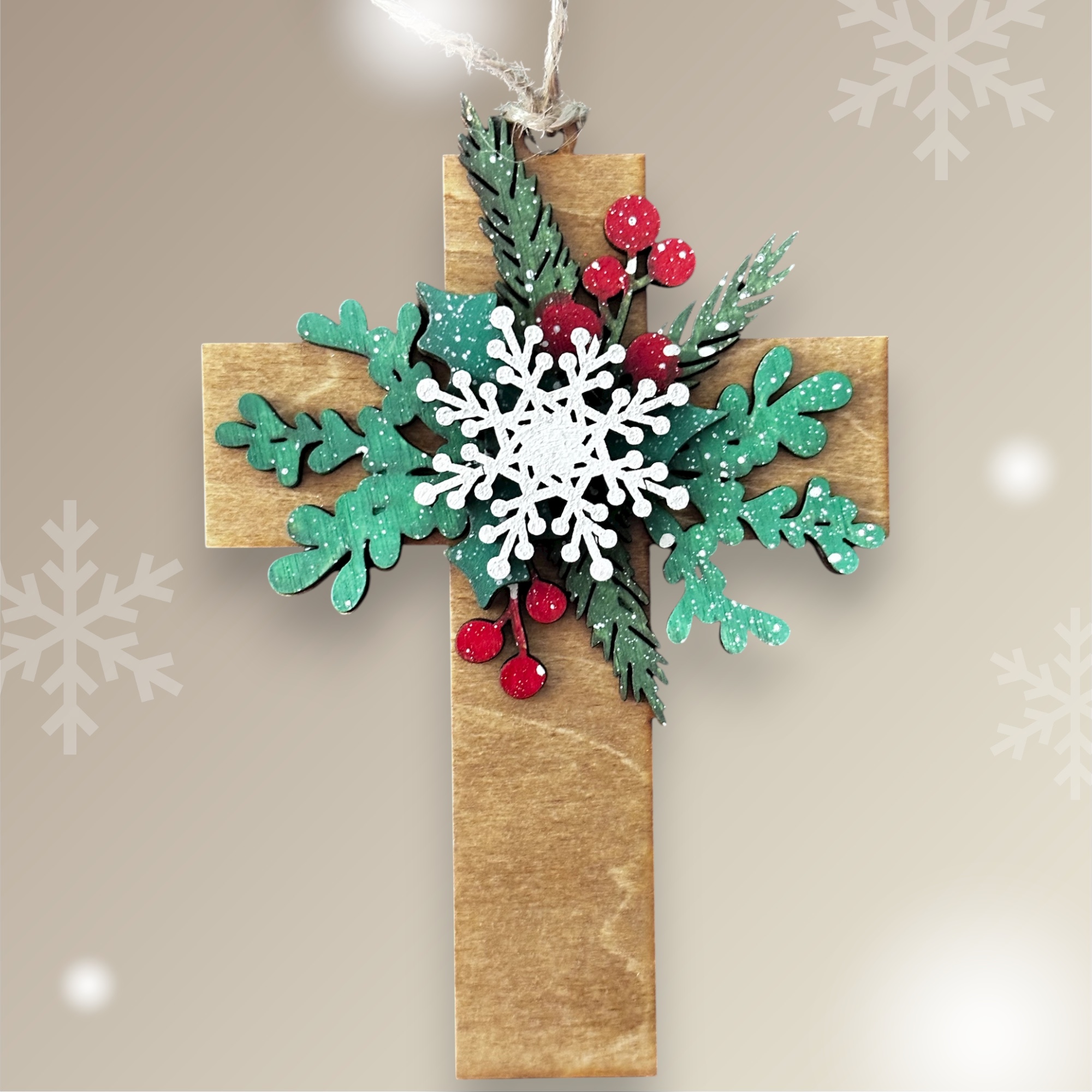 Christmas Cross Ornament